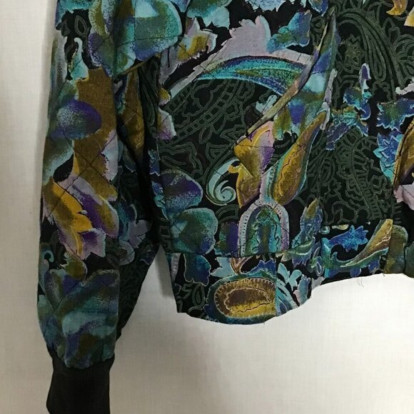 Rene Fabian Womens Multicolor Full Zip Floral Long Sleeve Jacket With Pockets - Picture 4 of 6